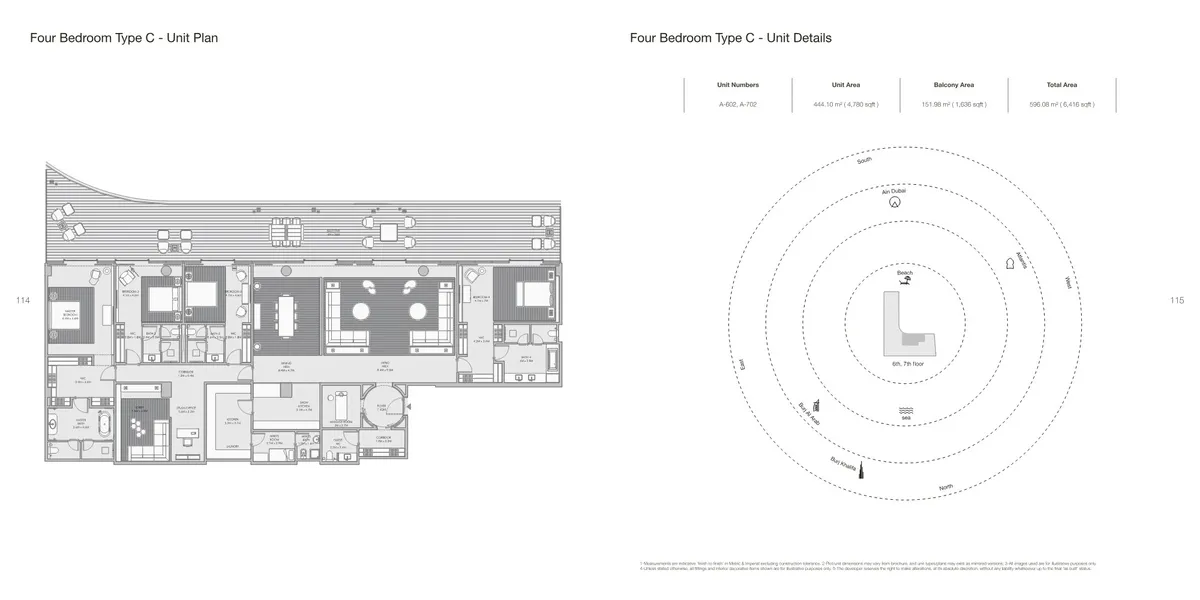 Floor plans: 4 bedrooms, with maid's room and study